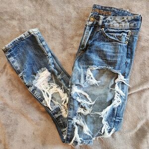 Rue 21 Premium Skinny Men’s Jeans Distressed 28x30 Grunge, Hipster, Emo